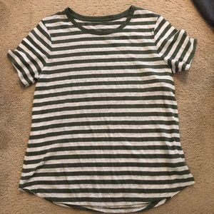 Green and white striped T-shirt